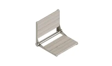 Price Drop Healthcraft Invisia™ SerenaSeat™ 18 Inch Wide Pro Stainless Folding Shower Seat - Light Stain - Brushed Stainless Frame