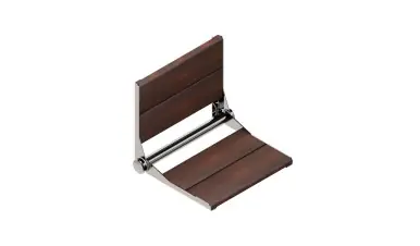 Special Discount Healthcraft Invisia™ SerenaSeat™ 18 Inch Wide Pro Stainless Folding Shower Seat - Medium Stain, Polished Chrome Frame