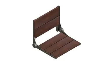 Top Pick Healthcraft Invisia™ SerenaSeat™ 2.0 18 Inch Wide Aluminum Folding Shower Seat - Medium Stain - Matte Grey Frame