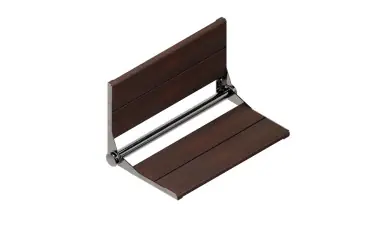 Best Price Healthcraft Invisia™ SerenaSeat™ 26 Inch Wide Pro Stainless Folding Shower Seat - Medium Stain, Polished Chrome Frame