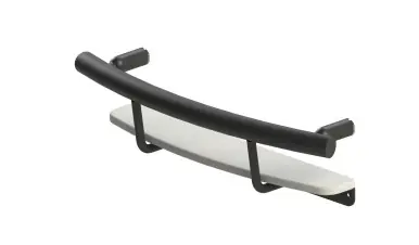 Viral Healthcraft Invisia™ Shampoo Shelf & Decorative Grab Bar, Two In One - Matte Black