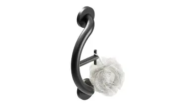Direct From Manufacturer Healthcraft PLUS Towel Hook + Decorative Grab Bar, Two in One - Matte Black