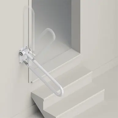 Super Sale Healthcraft PT Step Safety Fold Down Rail, Angled, 32", Powder Coat White