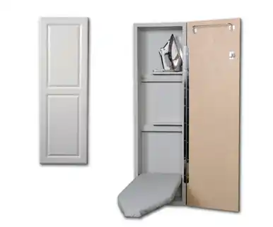 Iron-A-Way Ironing Center - 42" Built In Ironing Board With Storage - Right Hinged Raised White Door - Non Electric - NE42RWU Buy Today