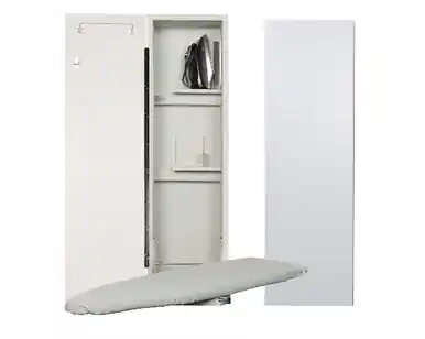 Sale Iron-A-Way Ironing Center - 42" Built In Swiveling Ironing Board Cabinet - Right Hinged Flat White Door - ANE42FWU