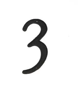 Fast Shipping JVJ 00315 4" Black Finish Zinc Alloy House Number "3"