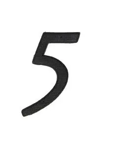 Final Sale JVJ 00515 4" Black Finish Zinc Alloy House Number "5"