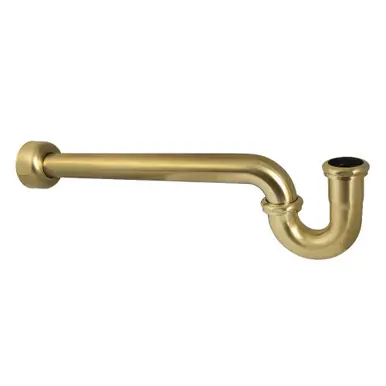 Kingston Brass 1-1/2" P-Trap with Box Flange, 19" Length, 18 Gauge, Brushed Brass - CC6127 Genuine