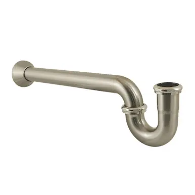 Weekend Sale Kingston Brass 1-1/4" (or 1-1/2") x 1-1/2" P-Trap with Bell Flange, 19" Length, 18 Gauge, Brushed Nickel - CC5248