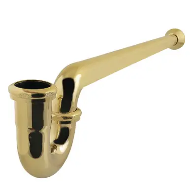 Kingston Brass 1-1/4" (or 1-1/2") x 1-1/2" P-Trap with Bell Flange, 19" Length, 18 Gauge, Polished Brass - CC5242 Fan Favorite