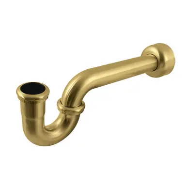 Super Sale Kingston Brass 1-1/4" (or 1-1/2") x 1-1/2" P-Trap with Box Flange, 13-1/16" Length, 18 Gauge, Brushed Brass - CC4247