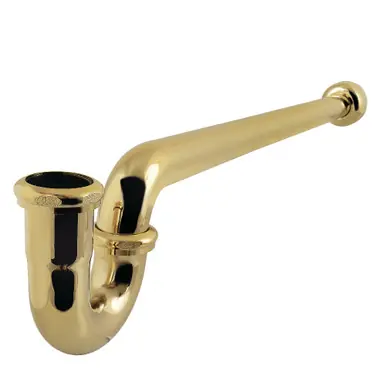 Buy Today Kingston Brass 1-1/4" (or 1-1/2") x 1-1/2" P-Trap with Box Flange, 19" Length, 18 Gauge, Polished Brass - CC6242