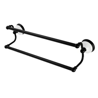 Worldwide Shipping Kingston Brass BA11318MB Vintage 18 Inch Dual Towel Bar, Matte Black