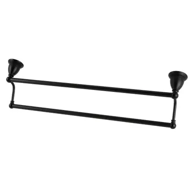 Certified Kingston Brass BA1753MB Heritage 24" Dual Towel Bar, Matte Black