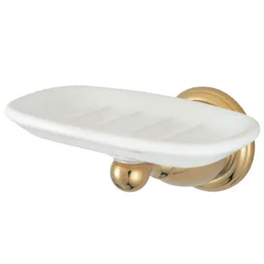 Secure Checkout Kingston Brass BA1755PB Heritage Wall-Mount Soap Dish Holder, Polished Brass