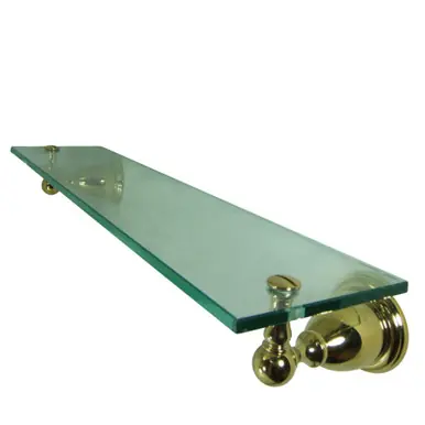 Super Sale Kingston Brass BA1759PB Heritage Bathroom Glass Shelf, Polished Brass
