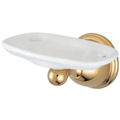 Clearance Kingston Brass BA3966PB Restoration Toothbrush with Tumbler Holders, Polished Brass