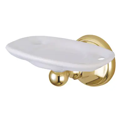 Best Choice Kingston Brass BA4816PB Metropolitan Toothbrush and Tumbler Holder, Polished Brass