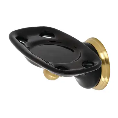 Clearance Kingston Brass BA9116BB Water Onyx Toothbrush and Tumbler Holder, Brushed Brass