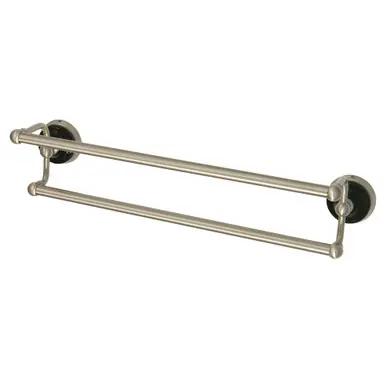 Discount Kingston Brass BA91318BN Water Onyx 18 in. Dual Towel Bar, Brushed Nickel