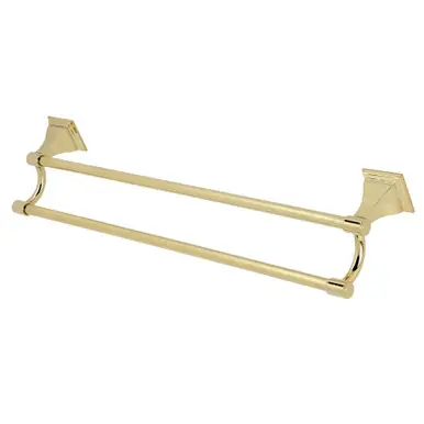 Kingston Brass BAH6123PB Monarch 24-Inch Dual Towel Bar, Polished Brass Money Back Guarantee
