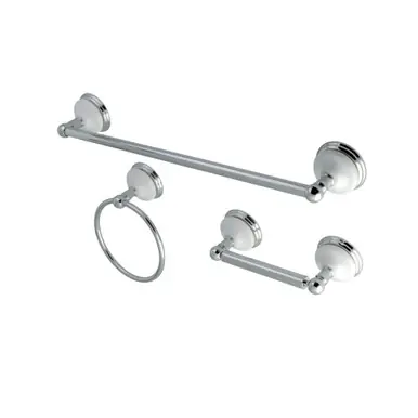 Popular Kingston Brass BAK111248C Victorian 3-Piece Bathroom Hardware, Polished Chrome - Towel bar, Towel Ring, Toilet Paper Holder
