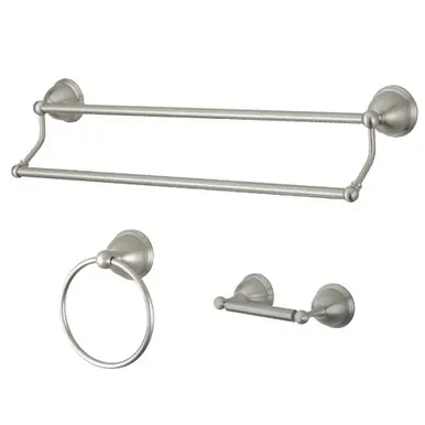 Trending Kingston Brass BAK396348SN Restoration 3-Piece Bathroom Hardware, Brushed Nickel - Towel bar, Towel Ring, Toilet Paper Holder