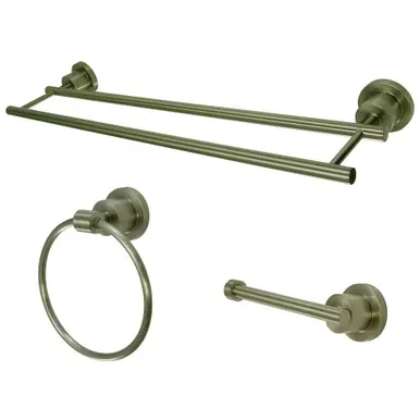 Affordable Kingston Brass BAK821348SN 3-Piece Bathroom Accessories Set, Brushed Nickel - Towel bar, Towel Ring, Toilet Paper Holder