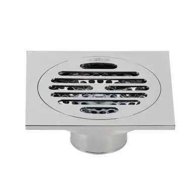 Big Sale Kingston Brass BSF4262C Watercourse Symmetric 4" Square Grid Shower Drain, Polished Chrome