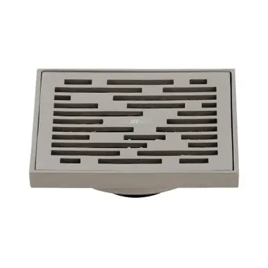 Buy Direct Kingston Brass BSF6310BN Watercourse Transit 4" Square Grid Shower Drain, Brushed Nickel