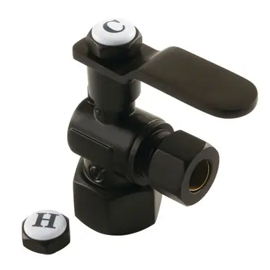 Kingston Brass CA4310MB Whitaker 1/2" FIP x 3/8" O.D. Comp Angle Stop Valve, Matte Black Certified