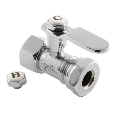 Clearance Kingston Brass CA4415CP Whitaker 1/2" FIP x 1/2" or 7/16" Slip Joint Straight Stop Valve, Polished Chrome