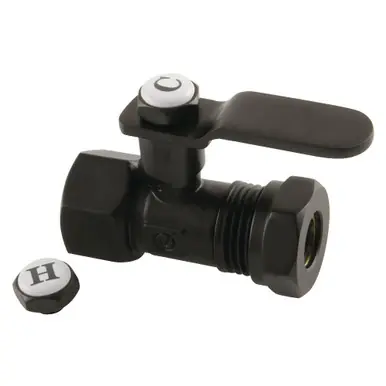 Warranty Included Kingston Brass CA4415MB Whitaker 1/2" FIP x 1/2" or 7/16" Slip Joint Straight Stop Valve, Matte Black