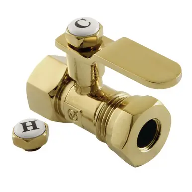 Trusted Brand Kingston Brass CA4415PB Whitaker 1/2" FIP x 1/2" or 7/16" Slip Joint Straight Stop Valve, Polished Brass