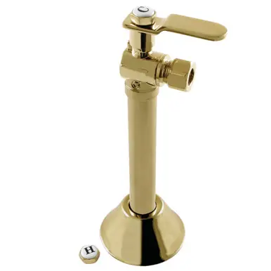 Buy Direct Kingston Brass CA8320PB Whitaker 1/2" Sweat x 3/8" O.D. Comp Angle Stop Valve with 5" Extension, Polished Brass
