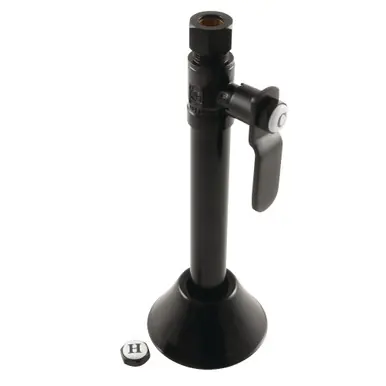 Same Day Shipping Kingston Brass CA8325MB Whitaker 1/2" Sweat x 3/8" O.D. Comp Straight Stop Valve with 5" Extension, Matte Black