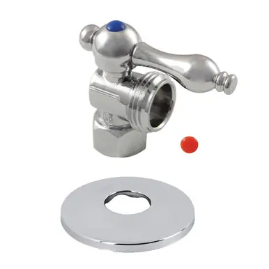 Discount Kingston Brass CC13001K 1/2-Inch IPS X 3/4-Inch Hose Thread Quarter-Turn Angle Stop Valve with Flange, Polished Chrome