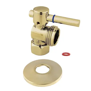 Money Back Guarantee Kingston Brass CC13002DLK 1/2-Inch IPS X 3/4-Inch Hose Thread Quarter-Turn Angle Stop Valve with Flange, Polished Brass