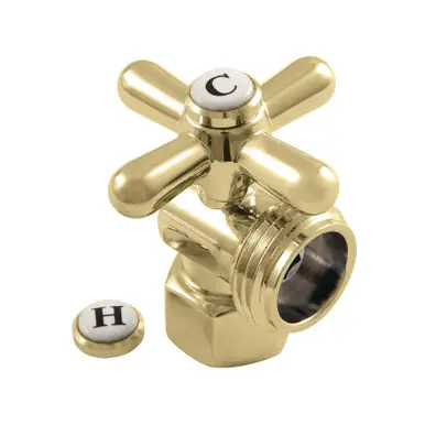 Clearance Kingston Brass CC13002X 1/2" IPS X 3/4" Hose Thread Washing Machine Valve, Polished Brass