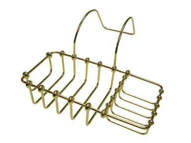 Kingston Brass CC2162 Clawfoot Tub Rim Soap and Sponge Holder, Polished Brass New Arrival