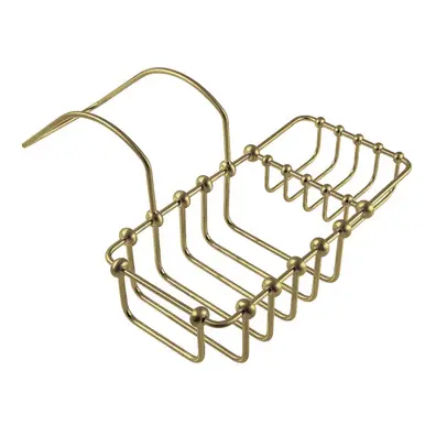 Kingston Brass CC2167 Clawfoot Tub Rim Soap and Sponge Holder, - Brushed Brass Brand New