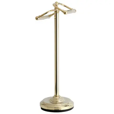 Exclusive Offer Kingston Brass CC2202 Vintage Freestanding Double Roll Toilet Paper Holder, Polished Brass
