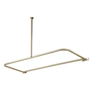 Exclusive Offer Kingston Brass CC3138 61" x 27-5/8" - 28-5/8" D Shape Shower Curtain Rod with Ceiling Support - Satin Nickel