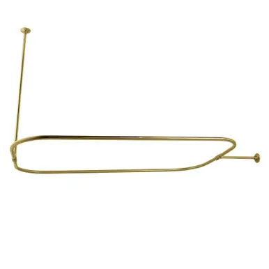 Budget Kingston Brass CC3157 Rectangular Shower Curtain Rod, Brushed Brass