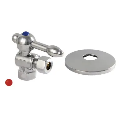 Buy Direct Kingston Brass CC33101KLK 3/8-Inch IPS X 3/8-Inch OD Comp Quarter-Turn Angle Stop Valve with Flange, Polished Chrome