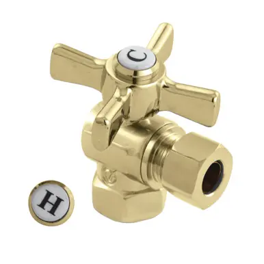 Direct From Manufacturer Kingston Brass CC33102ZX 3/8" FIP X 3/8" OD Comp Angle Stop Valve, Polished Brass