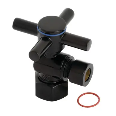 Buy Online Kingston Brass CC43100DX Concord 1/2" FIP x 3/8" O.D. Comp Quarter-Turn Angle Stop Valve, Matte Black