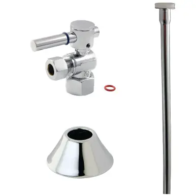 Top Pick Kingston Brass CC43101DLTKF20 Modern Plumbing Toilet Trim Kit, 1/2" IPS x 3/8" O.D. Comp, Polished Chrome