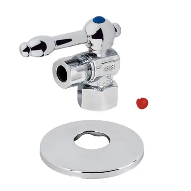 Kingston Brass CC43101KLK 1/2-Inch FIP X 3/8-Inch OD Comp Quarter-Turn Angle Stop Valve with Flange, Polished Chrome Place Order