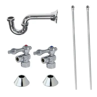 Top Rated Kingston Brass CC43101LKB30 Traditional Plumbing Sink Trim Kit with P-Trap, Polished Chrome